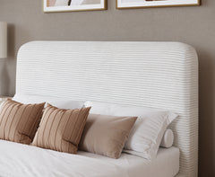 Wisteria California King  Upholstered Platform Bed in Frosty Corduroy - Ornate Home