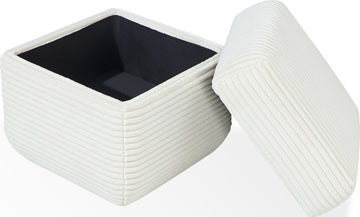 Wisteria Frosty Corduroy Upholstered Storage Ottoman - Ornate Home