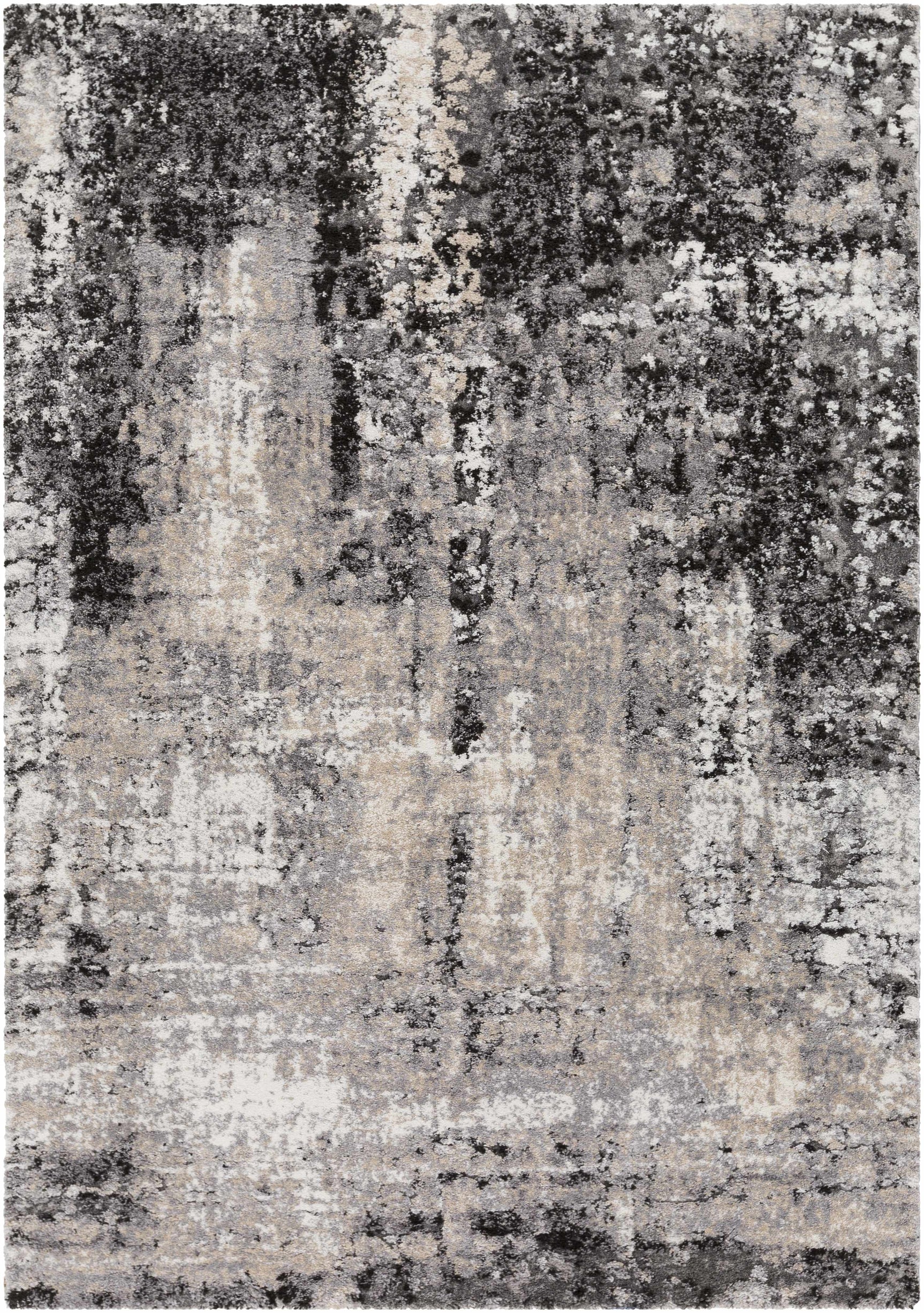 Witchford Abstract Charcoal Thick Rug - Ornate Home