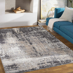 Witchford Abstract Charcoal Thick Rug - Ornate Home