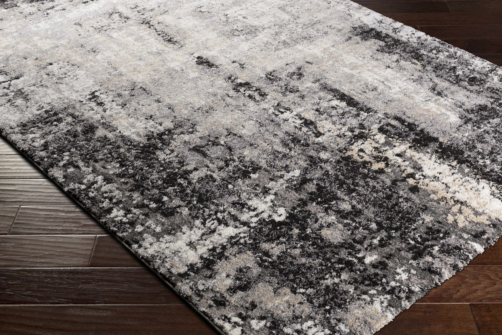 Witchford Abstract Charcoal Thick Rug - Ornate Home