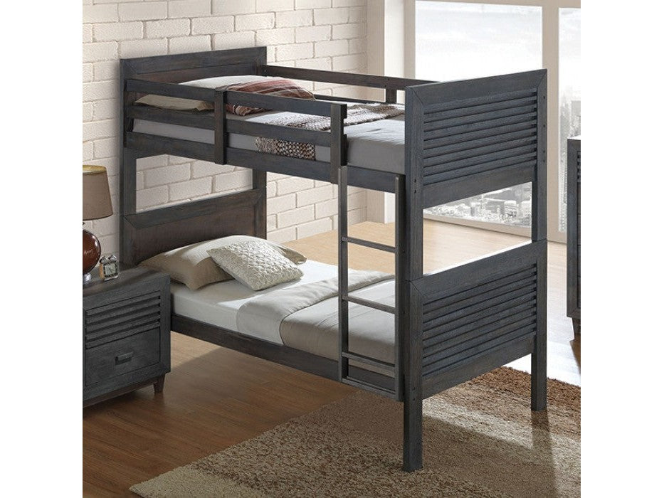 Witham Charcoal Brown  Twin/Twin Bunk Bed - Ornate Home
