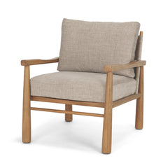 Witton Gray Fabric Beech Wood Slingback Backrest Accent Lounge Chair - Ornate Home