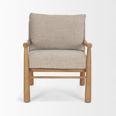 Witton Gray Fabric Beech Wood Slingback Backrest Accent Lounge Chair - Ornate Home