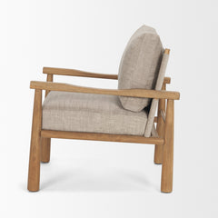 Witton Gray Fabric Beech Wood Slingback Backrest Accent Lounge Chair - Ornate Home
