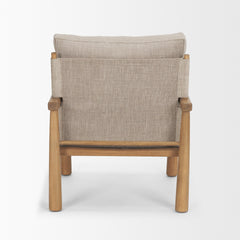 Witton Gray Fabric Beech Wood Slingback Backrest Accent Lounge Chair - Ornate Home