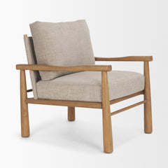 Witton Gray Fabric Beech Wood Slingback Backrest Accent Lounge Chair - Ornate Home