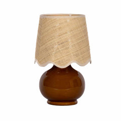 Wokila Tan Solid Ceramic Table Lamp - Ornate Home