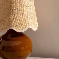 Wokila Tan Solid Ceramic Table Lamp - Ornate Home