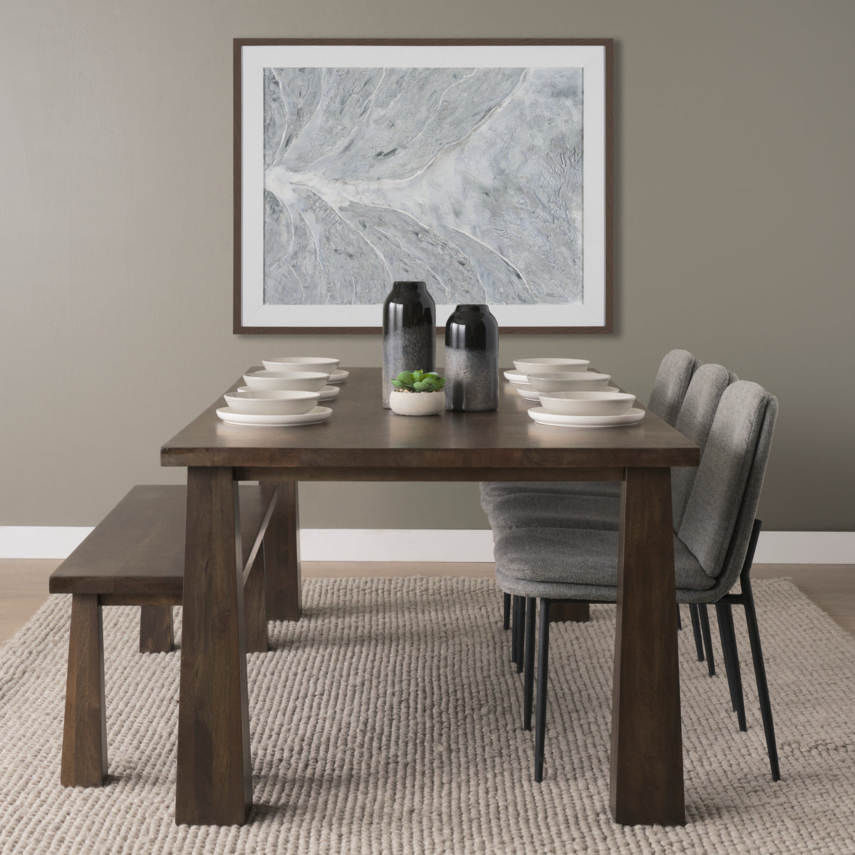 Wolcott Dark Brown Rectangular Dining Table - Ornate Home