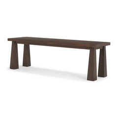 Wolcott Dark Brown Rectangular Solid Wood Bench - Ornate Home