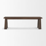 Wolcott Dark Brown Rectangular Solid Wood Bench - Ornate Home