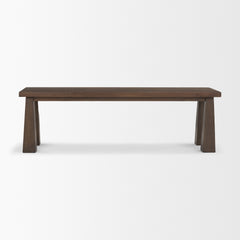 Wolcott Dark Brown Rectangular Solid Wood Bench - Ornate Home