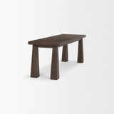 Wolcott Dark Brown Rectangular Solid Wood Bench - Ornate Home