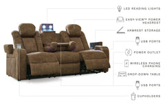 Wolfridge Brindle Power Reclining Loveseat - Ornate Home