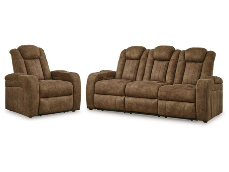 Wolfridge Brindle Power Reclining Sofa and Power Recliner - Ornate Home