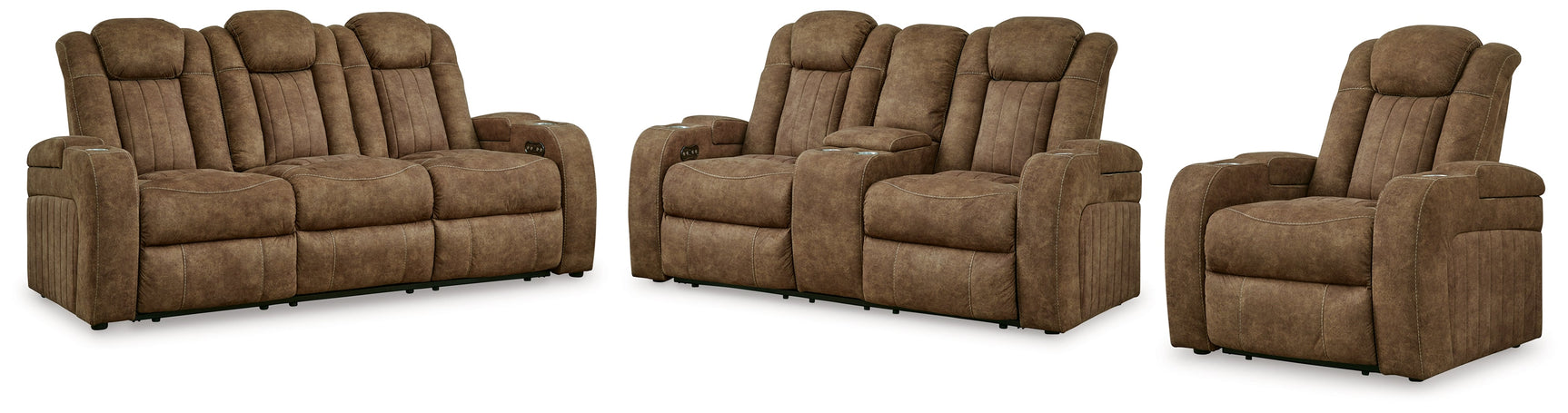 Wolfridge Brown Power Reclining Sofa, Loveseat and Recliner - Ornate Home