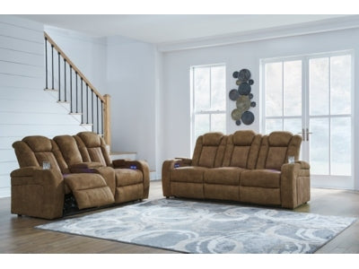 Wolfridge Brown Power Reclining Sofa and Loveseat - Ornate Home