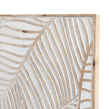 Wood Palms Natural/White Wall Art - Ornate Home