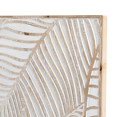 Wood Palms Natural/White Wall Art - Ornate Home