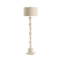 Wood Post White Floor Lamp - Ornate Home