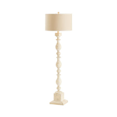 Wood Post White Floor Lamp - Ornate Home