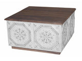 Wood White/Brown Coffee Table - Ornate Home