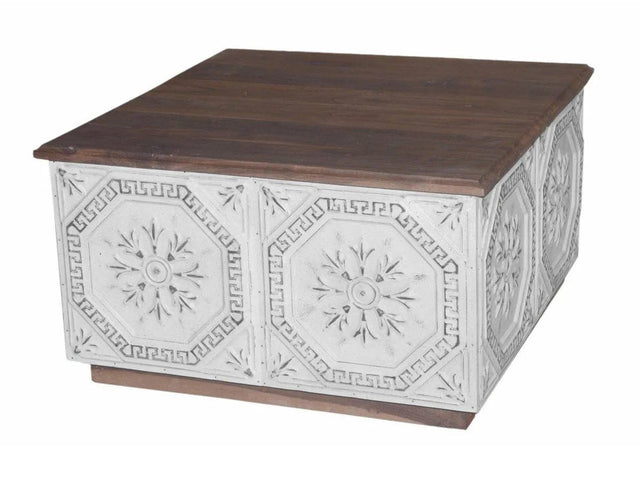 Wood White/Brown Coffee Table - Ornate Home
