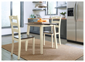 Woodanville Cream & Brown Dining Table w/ Drop Leaf - Ornate Home