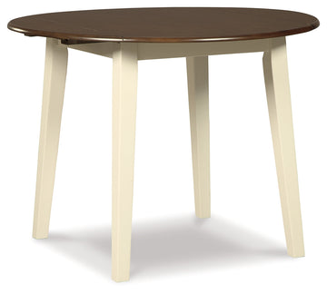 Woodanville Cream & Brown Dining Table w/ Drop Leaf - Ornate Home