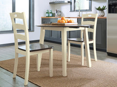 Woodanville Cream & Brown Dining Table w/ Drop Leaf - Ornate Home