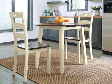 Woodanville Cream & Brown Dining Table w/ Drop Leaf - Ornate Home