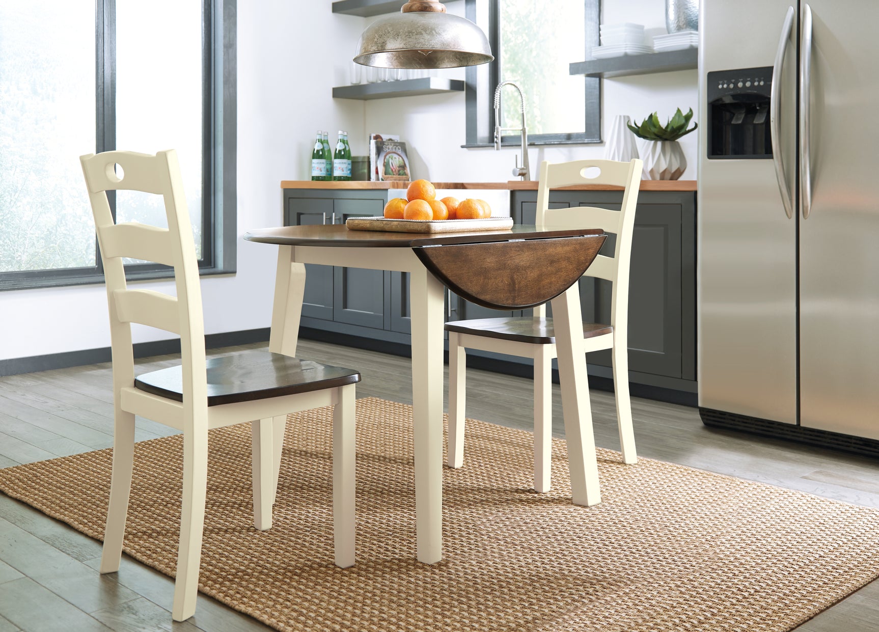 Woodanville Cream/Brown Dining Table with 2 Chairs (Online Special Price) - Ornate Home