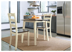 Woodanville Cream/Brown Dining Table with 2 Chairs - Ornate Home