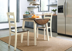 Woodanville Cream/Brown Dining Table with 2 Chairs - Ornate Home