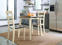 Woodanville Cream/Brown Dining Table with 2 Chairs - Ornate Home