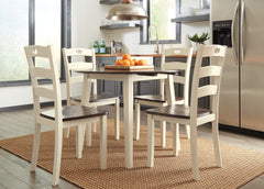 Woodanville Cream/Brown Dining Table with 4 Chairs - Ornate Home