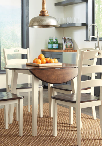 Woodanville Cream/Brown Dining Table with 4 Chairs - Ornate Home