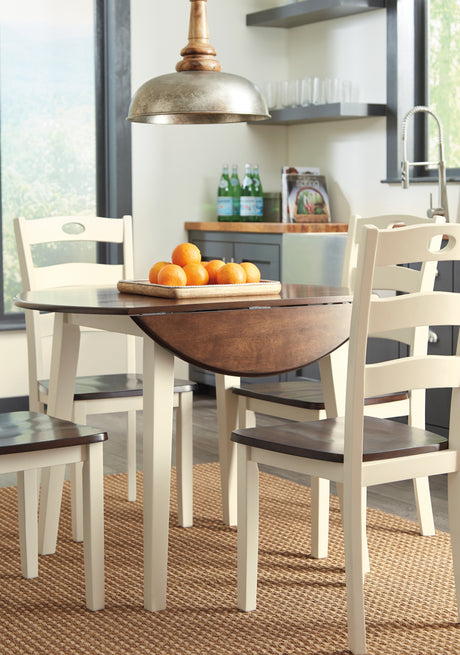 Woodanville Cream/Brown Dining Table with 4 Chairs - Ornate Home