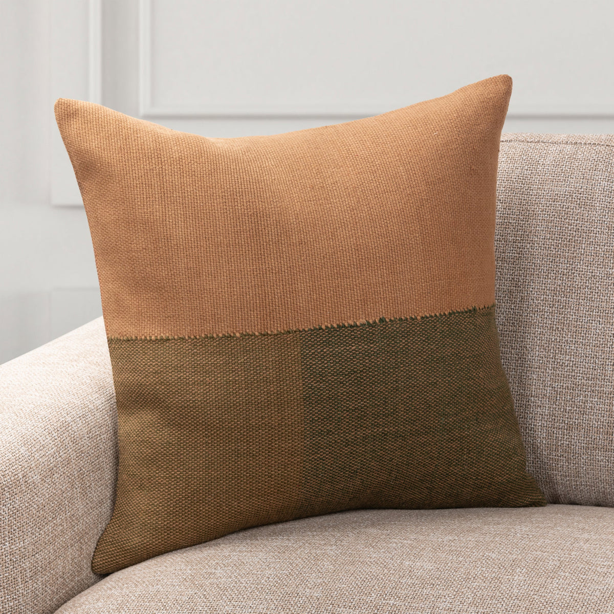 Woodland Chestnut/Olive Green 22"x22" Throw Pillow (Set of 2)