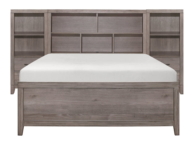 Woodrow Brownish Gray 3-piece Set Full Wall Bed - Ornate Home