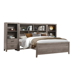 Woodrow Brownish Gray 3-piece Set Full Wall Bed - Ornate Home