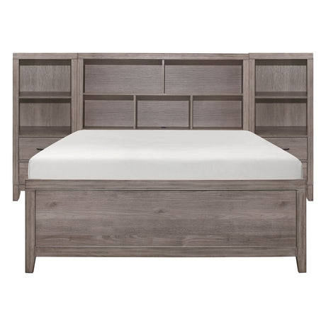Woodrow Brownish Gray 4-piece Set Full Wall Bed with Toy Boxes - Ornate Home