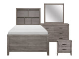 Woodrow Brownish Gray 4-piece Twin Bookcase Bedroom Set - Ornate Home