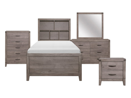 Woodrow Brownish Gray 5-Piece Twin Bedroom Set - Ornate Home