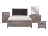 Woodrow Brownish Gray/Black 5-Piece Queen Bedroom Set - Ornate Home