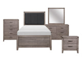 Woodrow Brownish Gray/Black 5-Piece Twin Bedroom Set - Ornate Home
