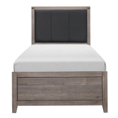 Woodrow Brownish Gray/Black 5-Piece Twin Bedroom Set - Ornate Home