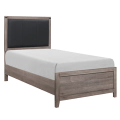 Woodrow Brownish Gray/Black 5-Piece Twin Bedroom Set - Ornate Home