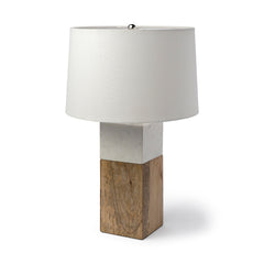 Woodrow Light Brown/White Wood Accent Table Lamp - Ornate Home